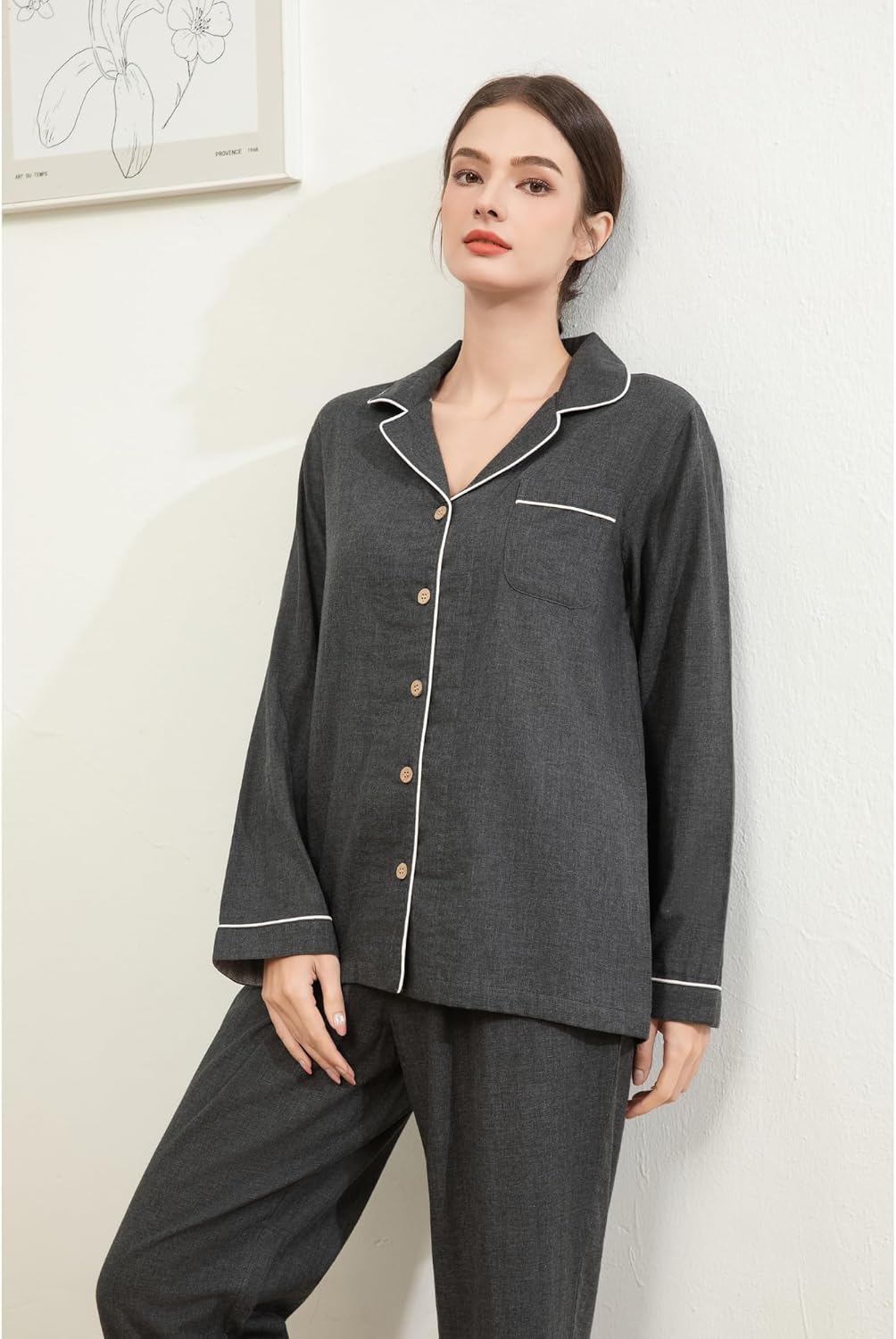 Women Pajama Sets, 2 Piece 100% Cotton Pajamas Set, Double Gauze Superior Comfort Feel, Long Sleeve Sleepwear - Image 3