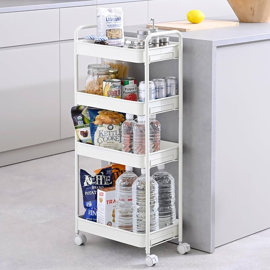 Amazon.co.jp: 山善(YAMAZEN) キッチンワゴン キャスター付き 4段