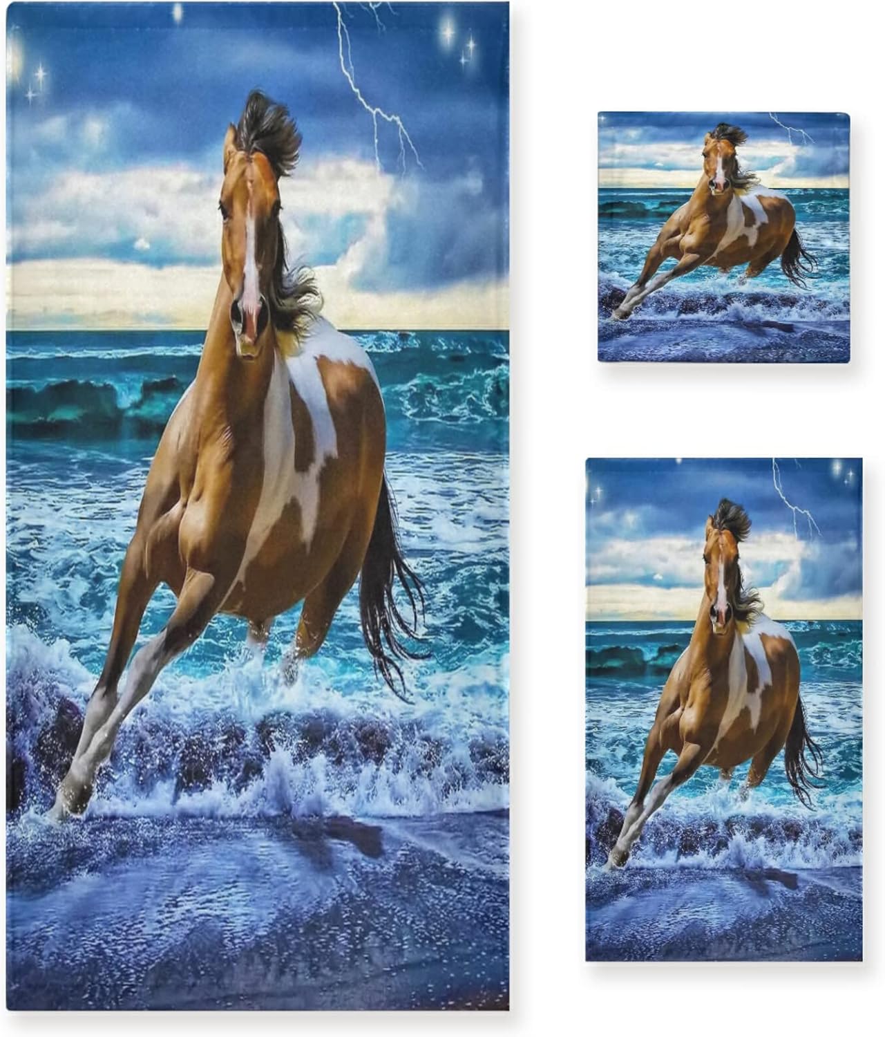 ALAZA 100 Dollar Bill Printed Bath Towel Set Luxury Decorative Set of 3, 1 Bath Towel 1 Hand Towel 1 Washcloth Soft Multipurpose for for Bathroom Hotel Gym Yoga Spa