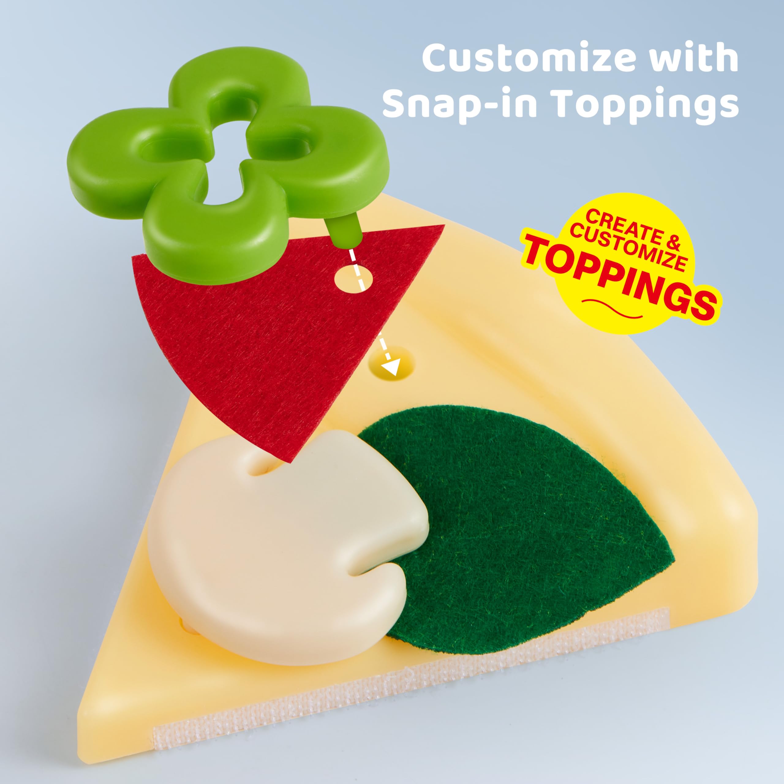 Play Food Toddler Toy - Pizza Toy with 18 Toppings - Pretend Cutting Food for Kids - Craft 'n Crust - Interactive Check Out - Play Money - Cooking Kitchen Accessories for Boys and Girls