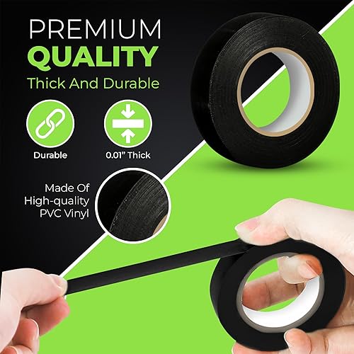 Miniatura 7 de Tapewell Cinta eléctrica negra, grado profesional, 34 pulgadas x 66 pies, cinta aislante eléctrica de PVC para todo tipo de clima, aprobada por UL,
