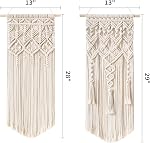 Mkono 2 Pcs Macrame Woven mur suspendu Boho Chic géométrique Art Decor - Belle chambre à coucher Nursery Apartment Maison Décoration, Cadeau pour les filles Adultes Anniversaire Noël, 28" L x 13" W