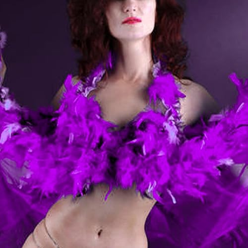 Miniatura 7 de HaiMay Paquete de 2 boas de plumas de pavo para fiestas de ropa de manualidades, 4.4 yardas 40G60G80G Boas de plumas