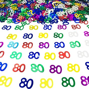 80 Confetti Birthday Anniversary Party Decoration Supplies | 80th Confetti,Table Confetti,Metallic,Durable,Unique Design,Perfect Size and Quantity,1600 Pieces,DIY