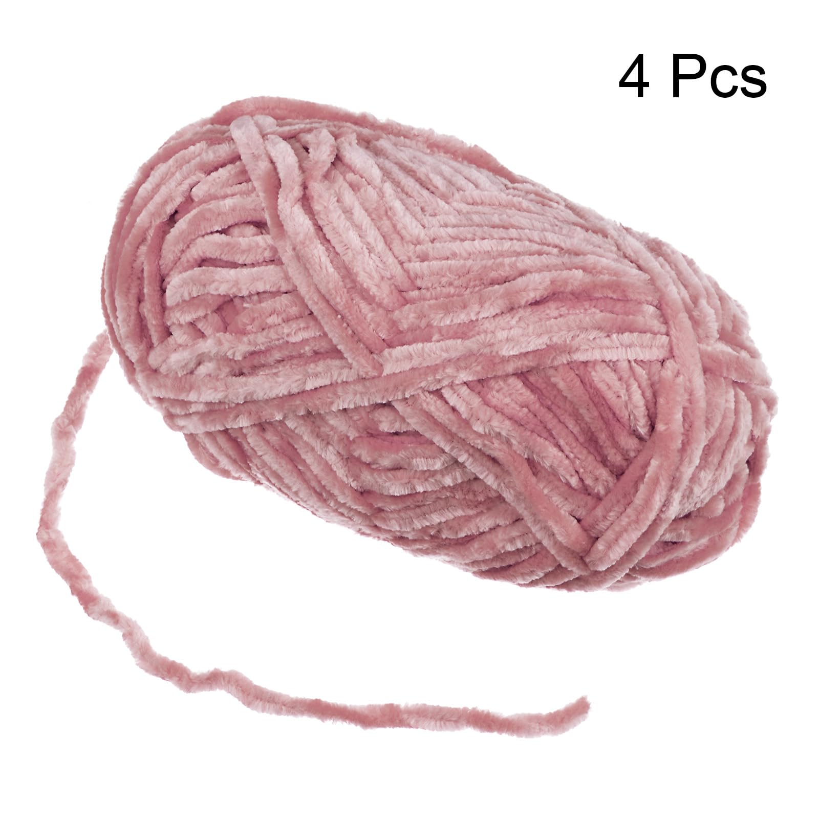 QUARKZMAN 4pz Filato di Velluto Morbido 4x100g/14.1oz 347iarde Rosa Scuro
