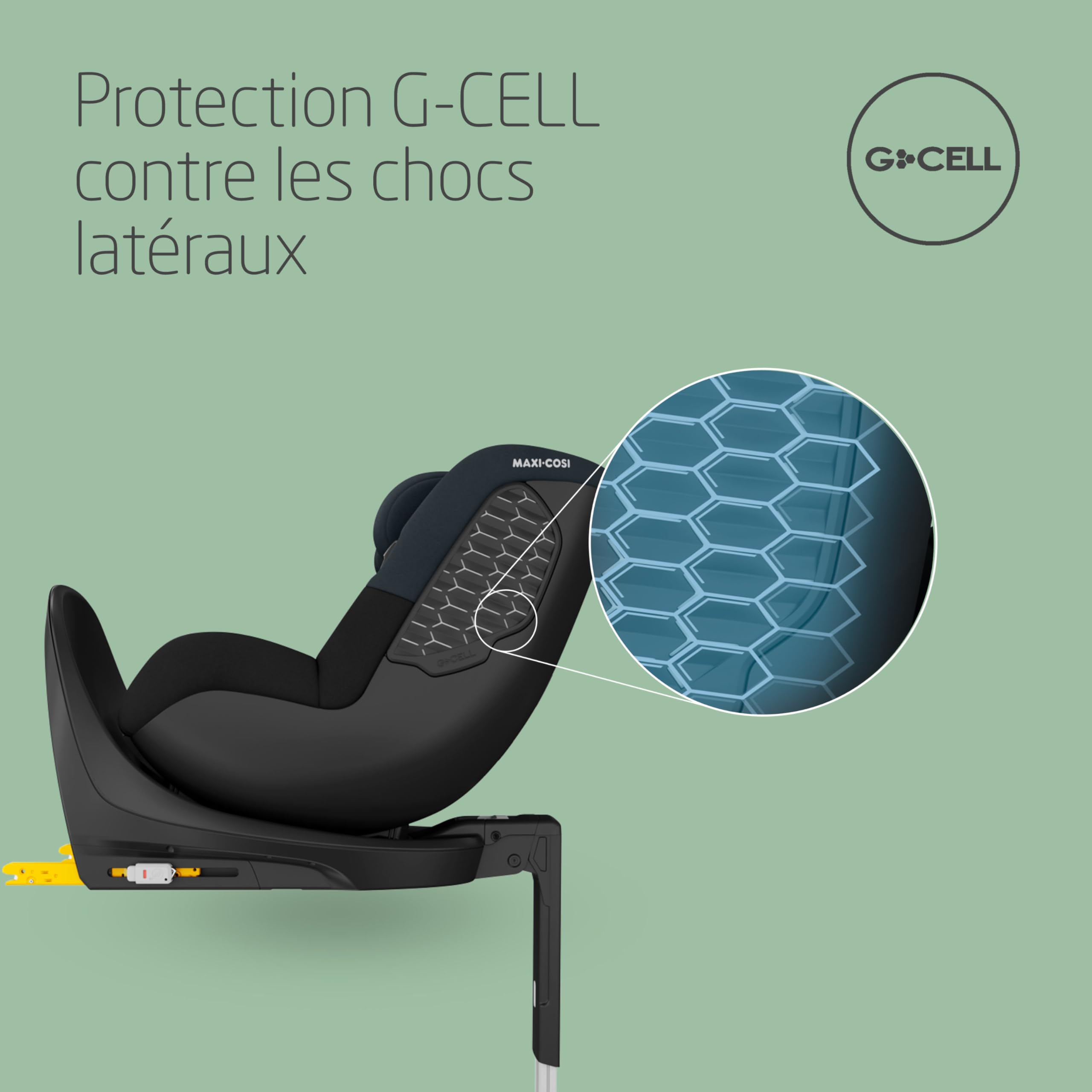 Maxi-Cosi Mica 360 S, Siège-auto bébé i-Size, De 3 mois à 4 ans (61–105 cm), Siège-auto isofix 360 pivotant, Rotation FlexiSpin, 5 inclinaisons, Protection G-CELL, Harnais Easy-in, Tonal Black