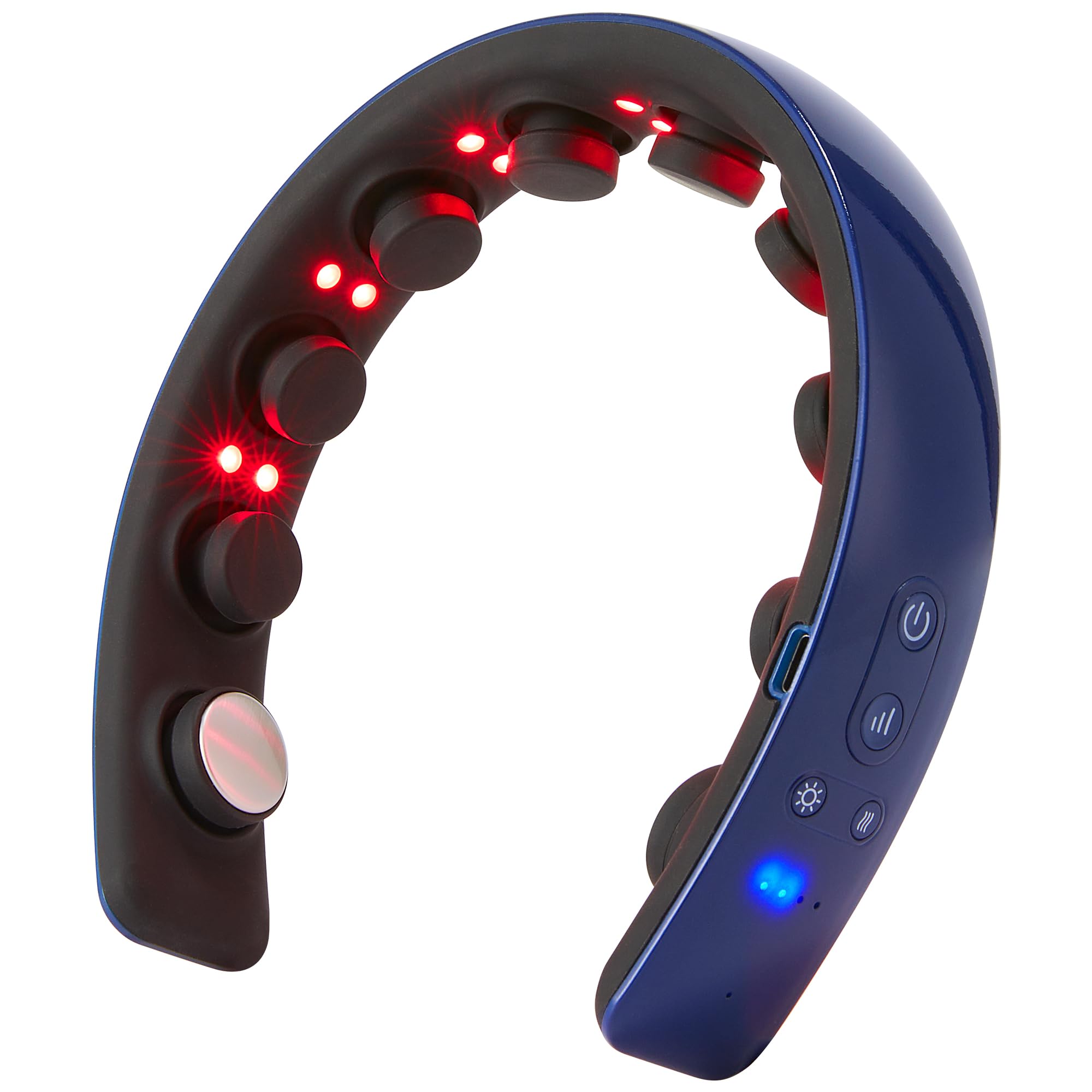 H2 Masajeador de cuero cabelludo con terapia láser de vibración, ultraligero y portátil, alivia los dolores de cabeza, mejora el crecimiento del cabello, azul