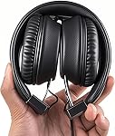 Olyre Casques pliables, casques enfants, micros, garçons, filles; casques avec cordon pour les adolescents; bandeau réglable; léger; son stéréo; portable; durable; confortable
