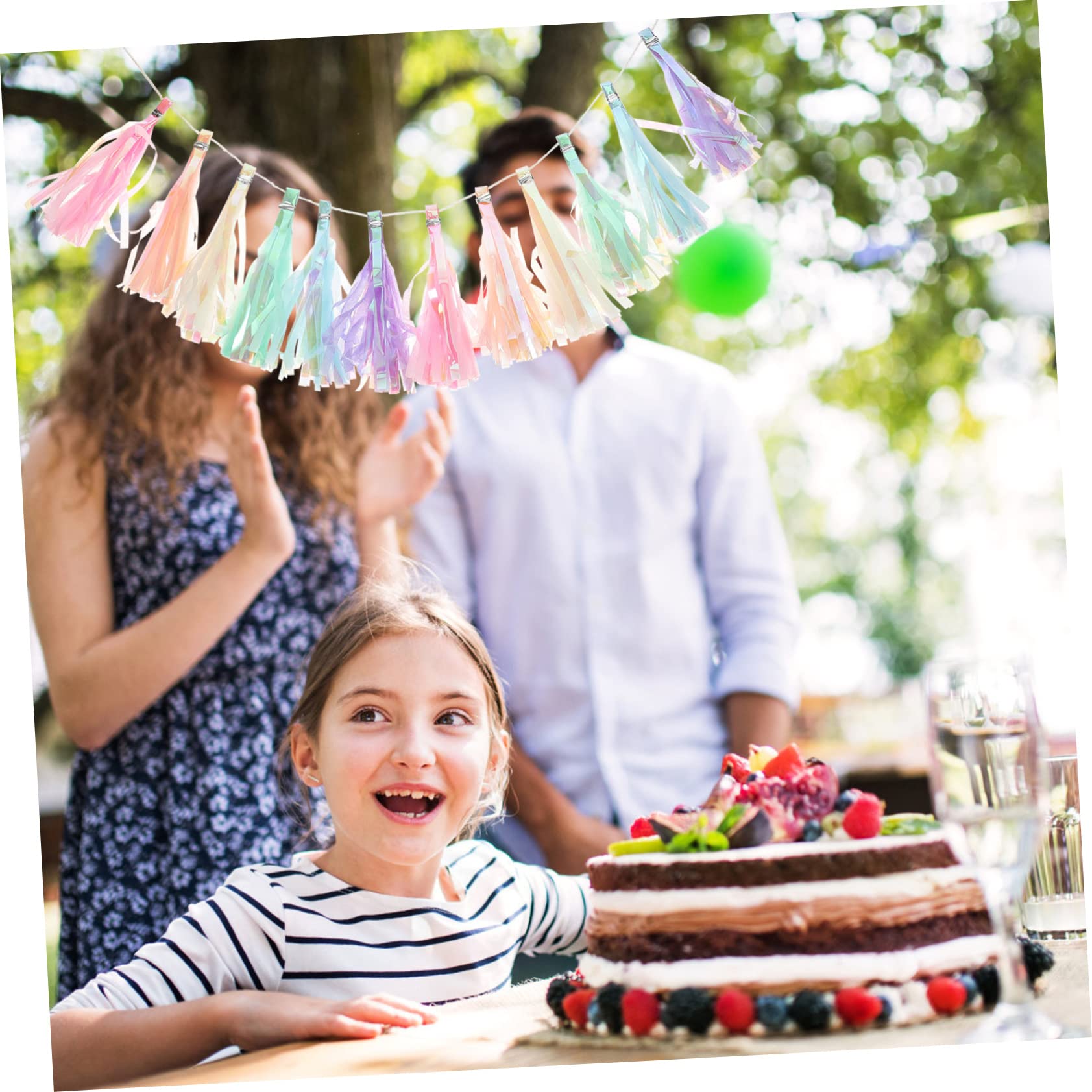 KOMBIUDA 4 Sets Hängende Quastenbanner Quastengirlande Hochzeitsbanner Partyhintergrund Für Veranstaltungen 2 Stück * 4
