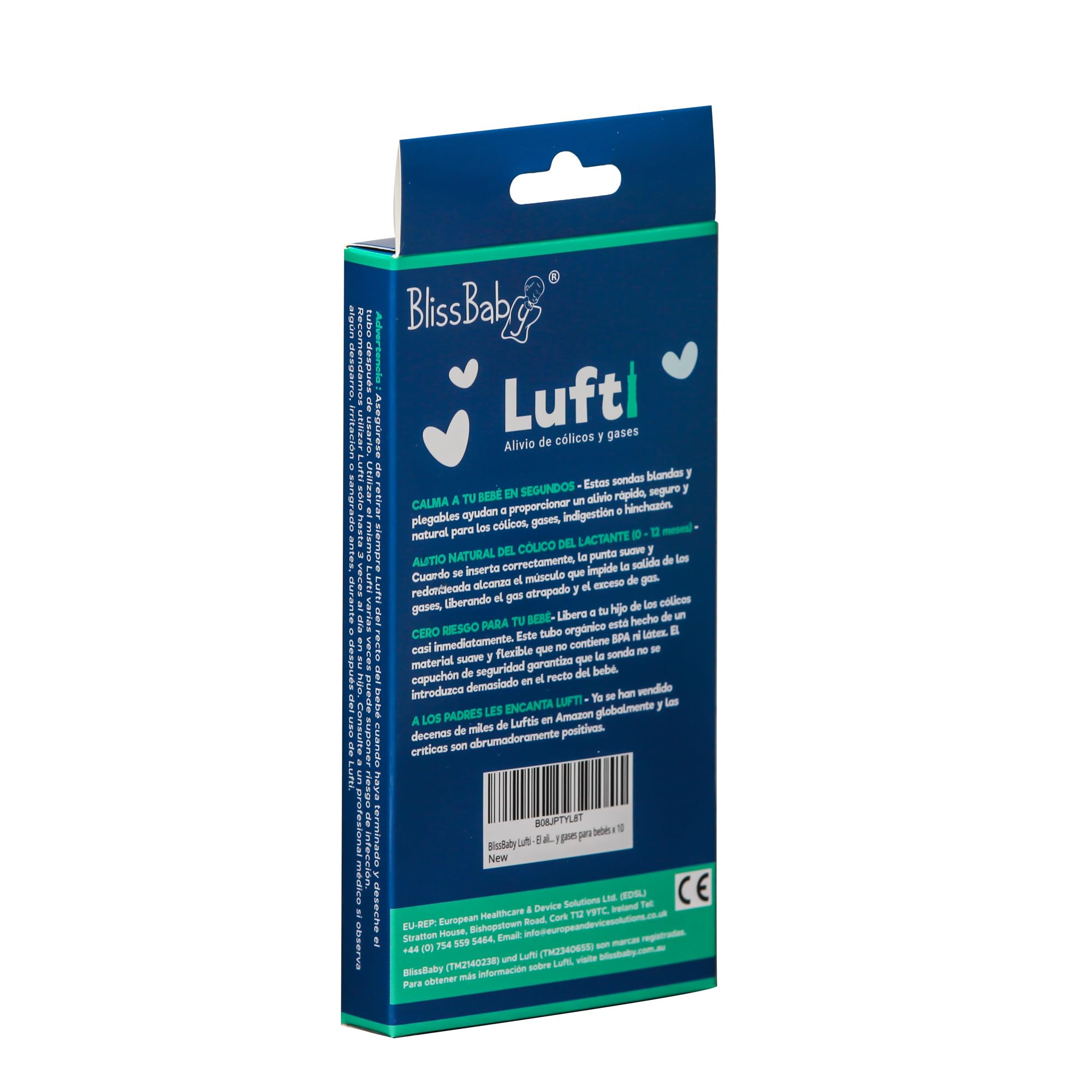 BlissBaby Lufti Alivio instantáneo natural de cólicos, gases y estreñimiento para bebés x 10