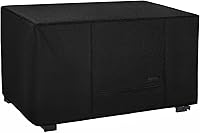 Vista 12 de NettyPro Cubierta Rectangular Impermeable para Fogata al Aire Libre para Mesa de Fogata de Gas Propano Rectangular, 48 x 28 x 24 pulgadas, Negro