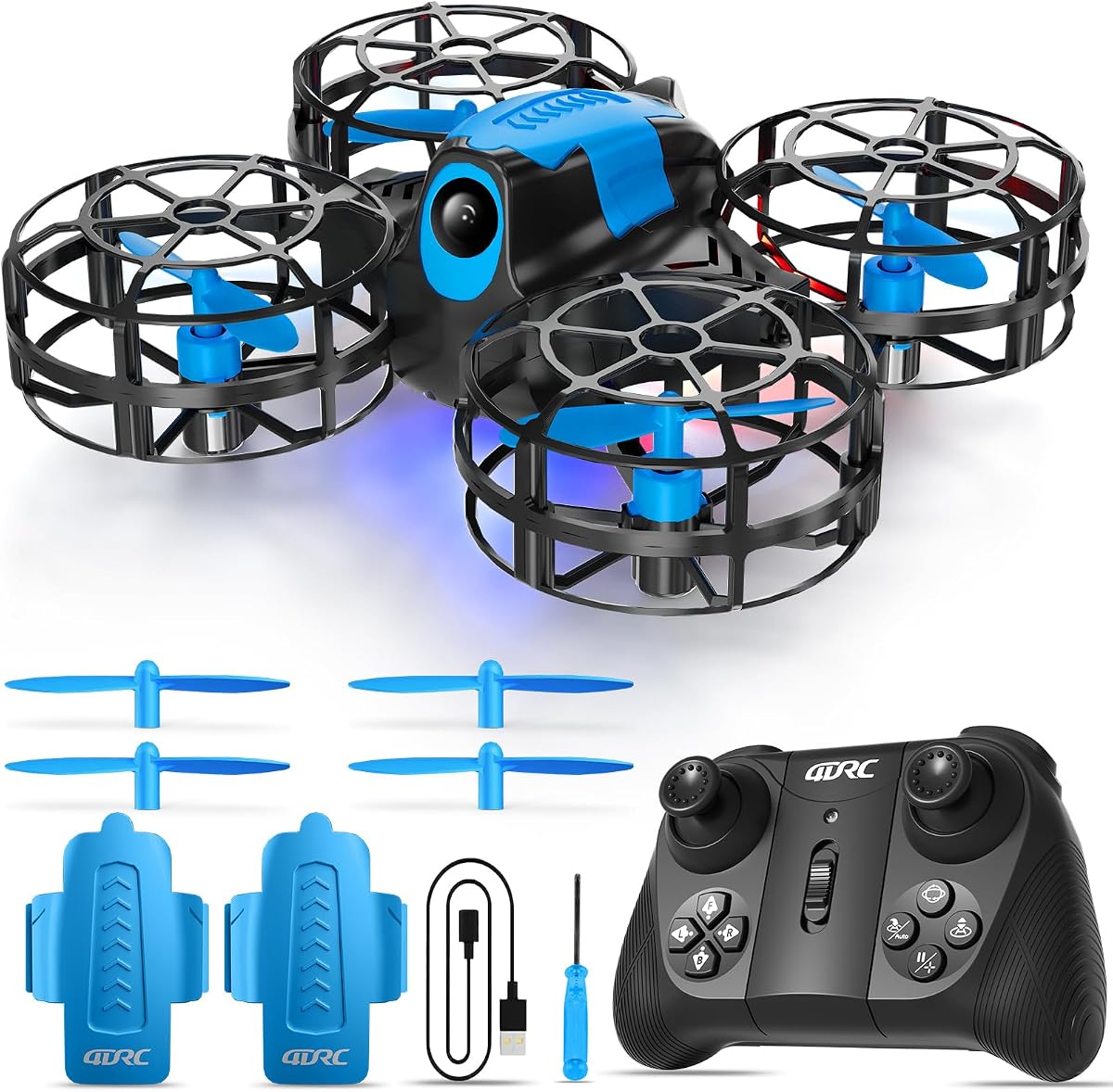 V18 Mini Drone for Kids Beginners, RC Quadcopter with 2 Control Modes, Headless Mode, Altitude Hold, Auto Hover, 3 Speeds, 3D Flips, LED Lights, 2 Batteries, Gift Toy for Boys
