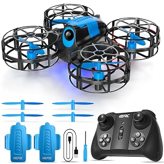 4DRC V18 Mini Drone for Kids Beginners, RC Quadcopter with 2 Control Modes, Headless Mode, Altitude Hold, Auto Hover, 3 Speeds, 3D Flips, LED Lights, 2 Batteries, Gift Toy for Boys - Amazon product rated Grade A
