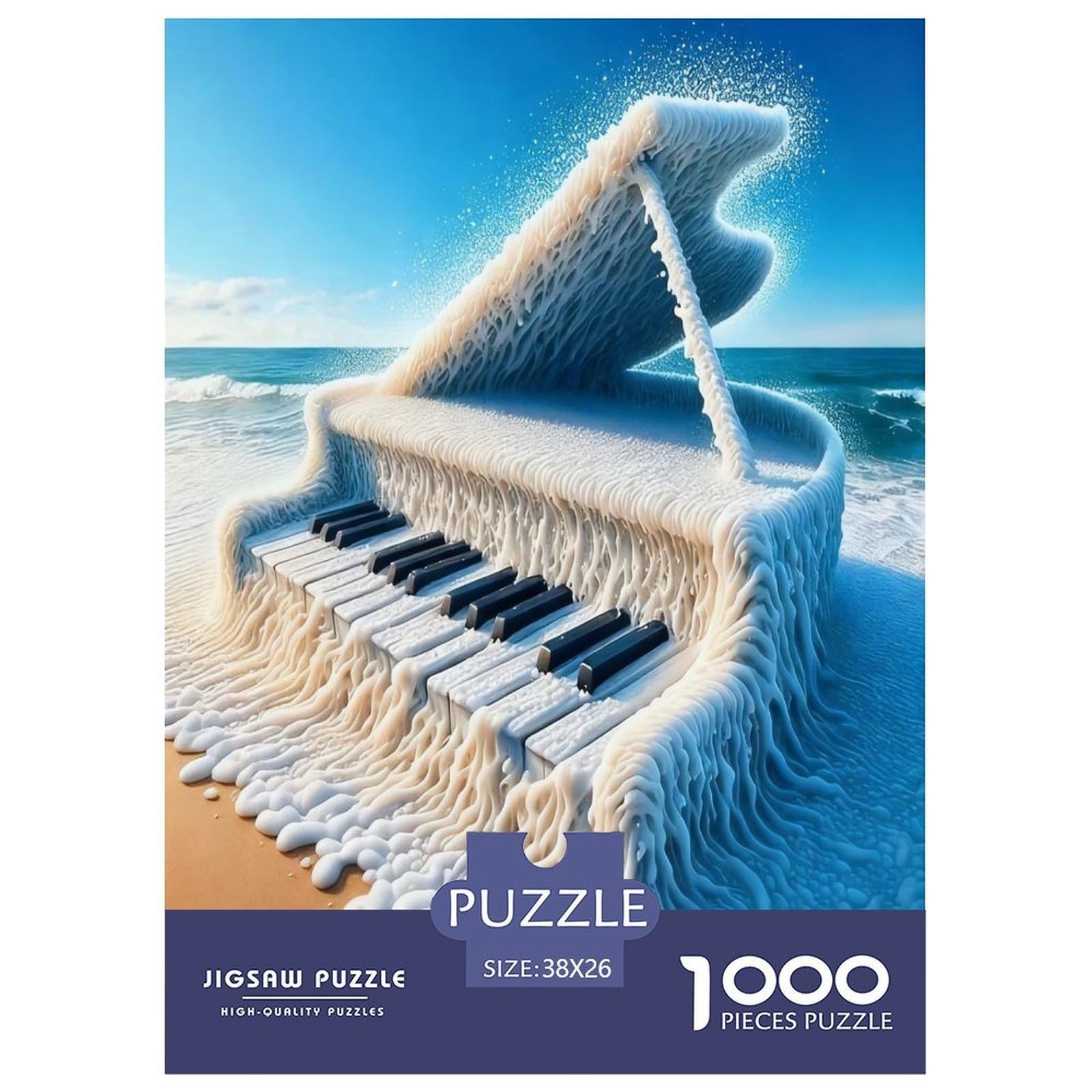 Ocean Piano 1000 Pieces Jigsaws for Adults Impossible Birthday Gifts for Women And Man Challenge High Difficulty 38x26cm/1000pcs — image 1