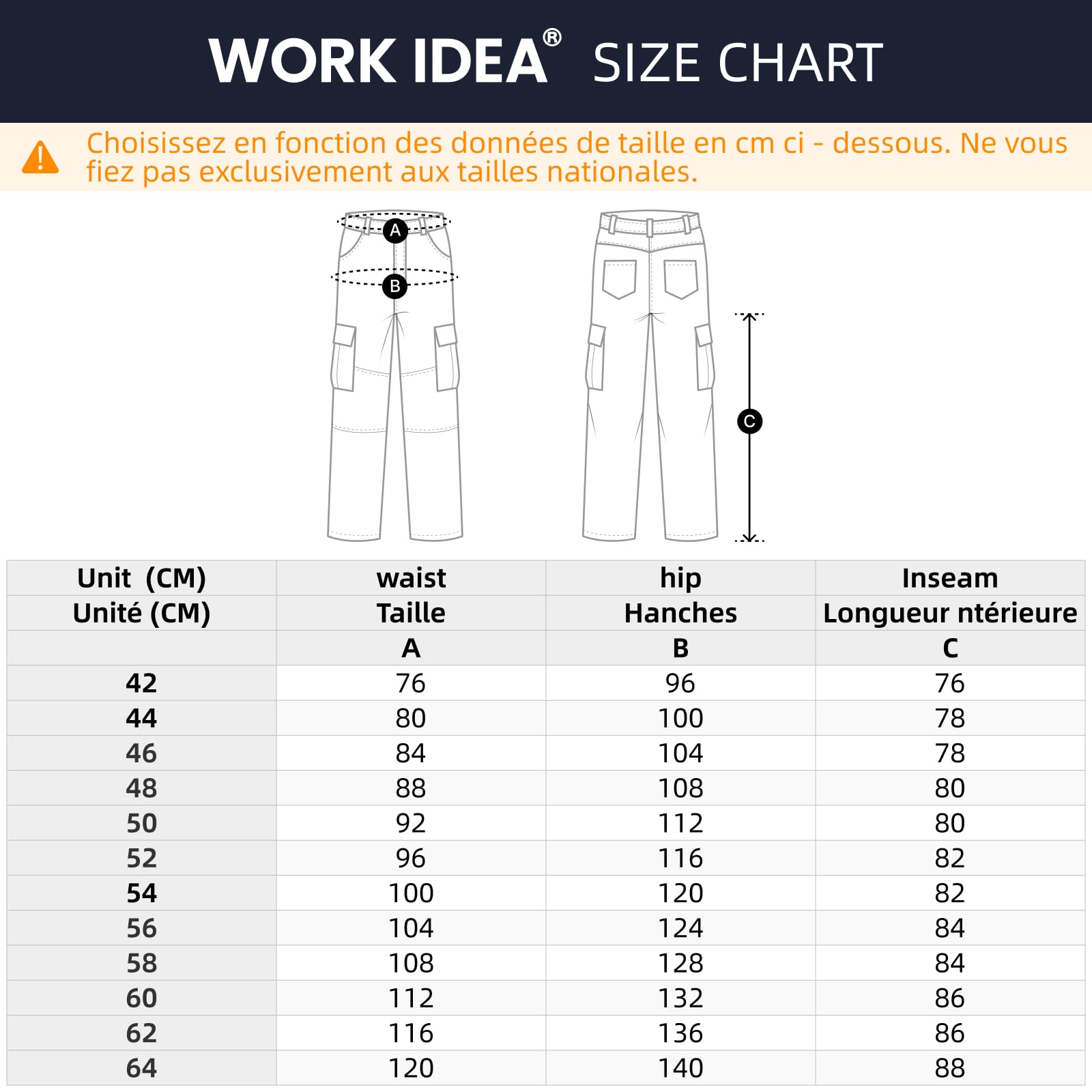 WORK IDEA Pantalon de Travail Homme Camouflage Cargo - Survêtement Résistant avec Poches Renforcées aux Genoux Randonnée et Jardinage