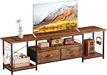 TV Stand with Fabric Drawer for 45 55 65 75 Inches TV Entertainment Center Media Console Table with Storage for Living Room Bedroom