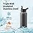 WixByti 32 oz Insulated Water Bottle with Straw (Cold for 48 Hrs), Stainless Steel Triple Wall Vacuum Sports Water Jug, Leakproof Hydro Cup Flask with Paracord Handle & Straw Spout Lids & DIY Stickers