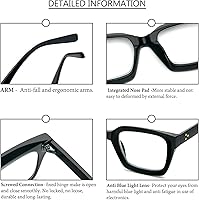 Vista 5 de DXYXYO Reading Glasses 0.50 Women Blue Light Blocking Men Square Computer Readers 3 Pack Fashion Oprah
