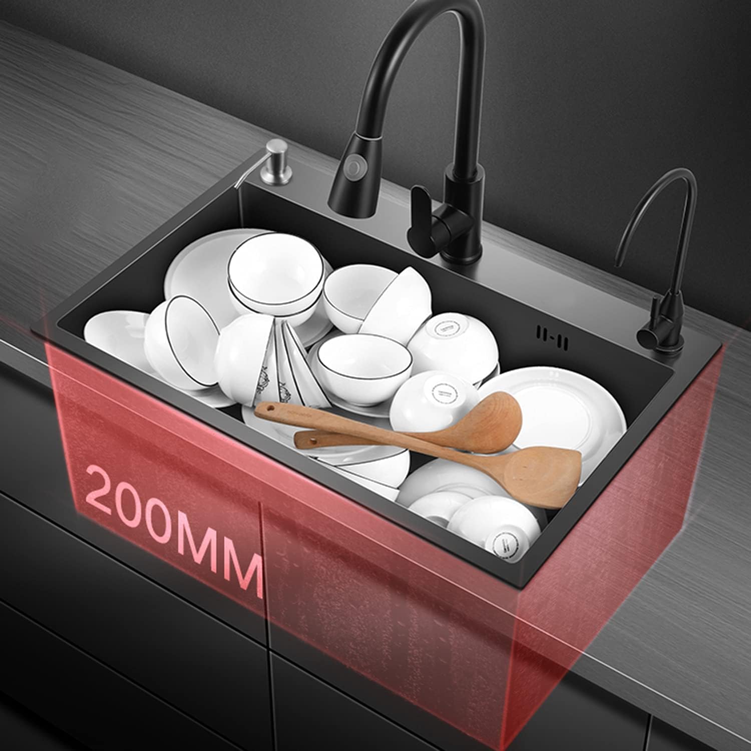 Kitchen Sink Stainless Steel, Rectangular Sink Household Washing Bowl Sink Garage Workstation Sink (A 72 * 45 * 20cm)(A 50 * 45 * 20cm)