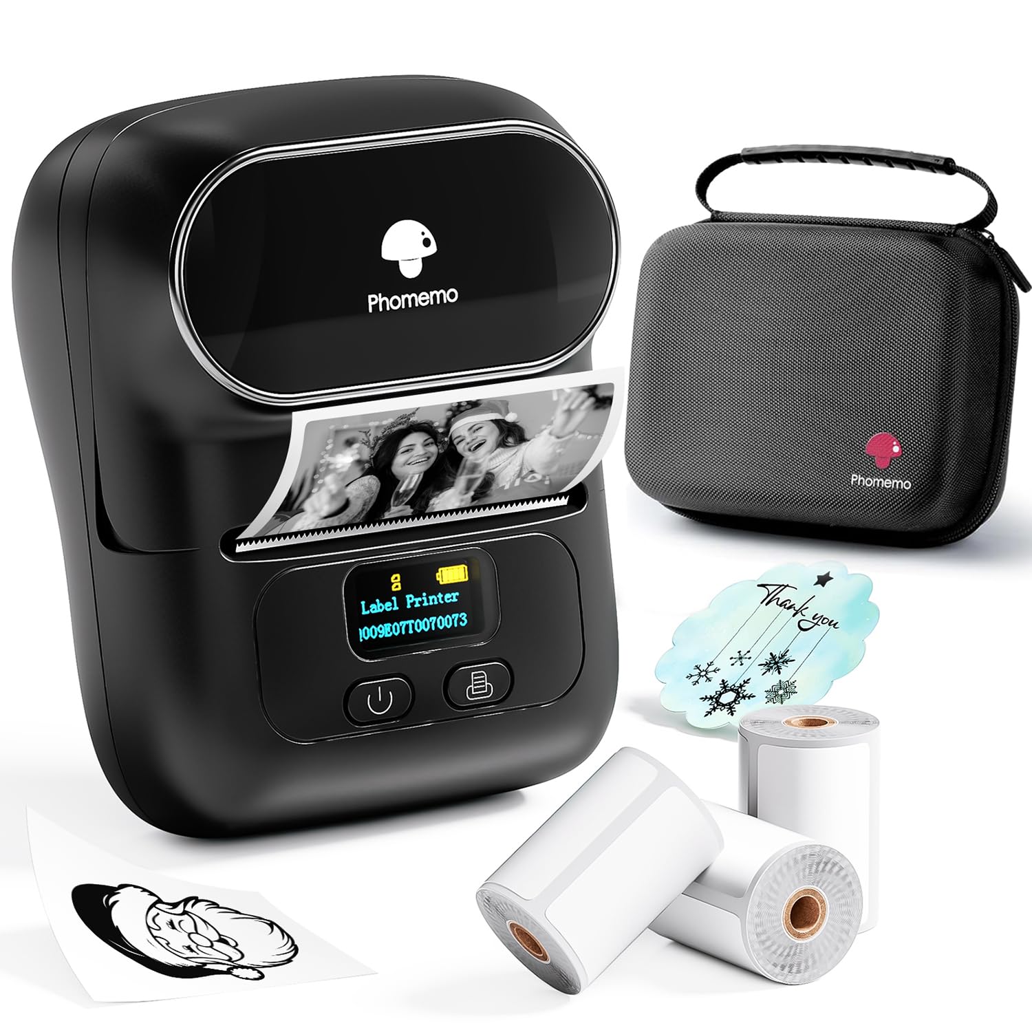 stampa multifunzione portable black phomemo m110 con 3 bobine etichette