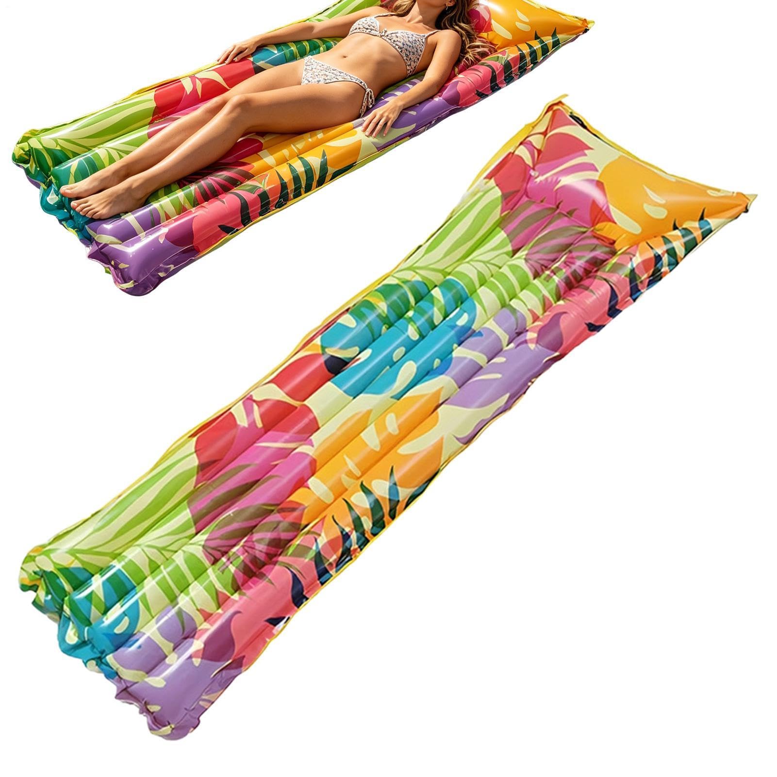 Pływający leżak basenowy 177 x 62 cm Duży Antywywrotny Dmuchany Materac | Dmuchany ponton basenowy Na Jezioro, Plażę, Rzekę, Morze, Park Wodny, Wakacje, Imprezę Oraz Opalanie.