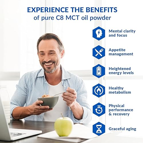 Vista 10 de BioTrust Keto Elevate - Aceite en polvo C8 MCT, crema cetogénica de café MCT, crema de café Keto - Energía limpia, enfoque mental y claridad - Polvo