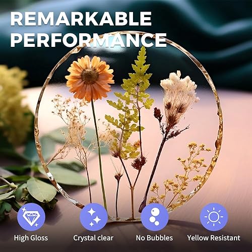 Miniatura 3 de TQELFSS Kit de Resina Epoxi 34 OZ, Resina Epoxi Cristalina Transparente (17 OZ ×2), Curado Rápido, Sin Burbujas, Autonivelante, Sin Amarillamiento