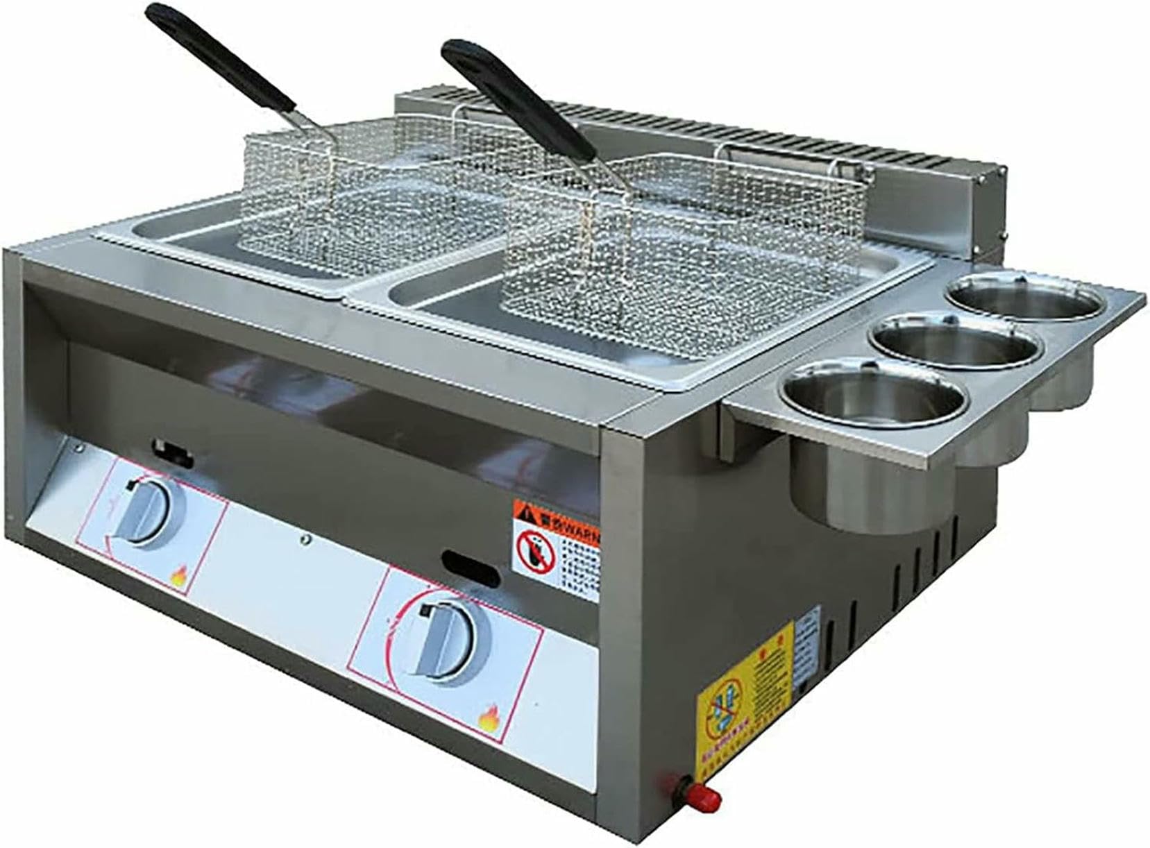 Friteuse à gaz en acier inoxydable robuste avec panier pour frites parfaites