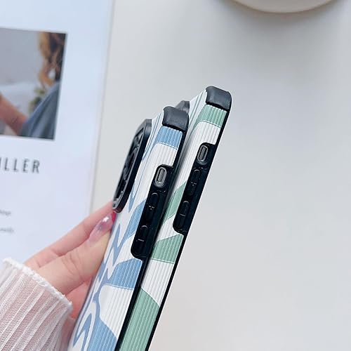 Miniatura 8 de Diseñada para iPhone 13, funda de piel sintética suave TPU y bonito arte ondulado pintado para mujeres y hombres, compatible con iPhone (grisiPhone