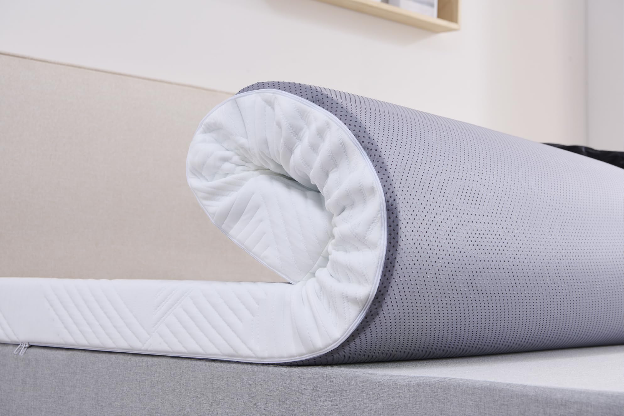 Twirest Coprimaterasso 180 x 200 cm, altezza 7,5 cm, gel e schiuma confortevole, fodera lavabile, per letto a rete imbottita