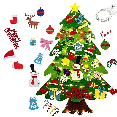 Yee hfafa DIY Felt Christmas Tree with Lights for Adult