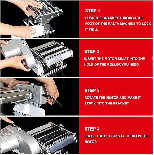 Miniatura 4 de Shule Máquina de pasta eléctrica con motor Máquina automática de pasta con manivela y rodillos multifuncionales