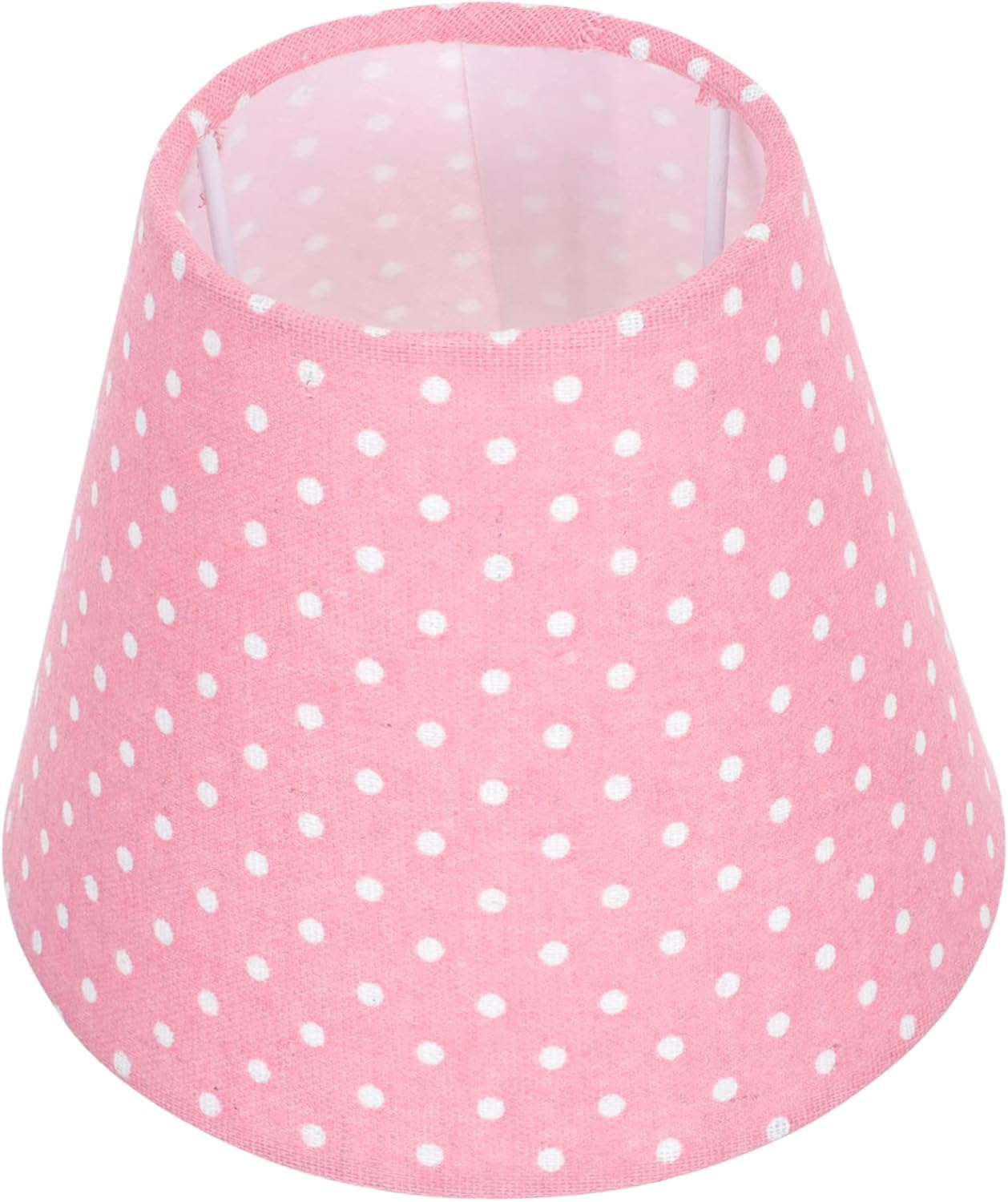 Angoily Creative Polka Dot Cloth Lampshade Cover Simple Round Fabric Light Cover with Durable Bracket Soft Light Diffuser for Bedside Table and Floor Lamps Pink Dot Pattern Decorative Lamp