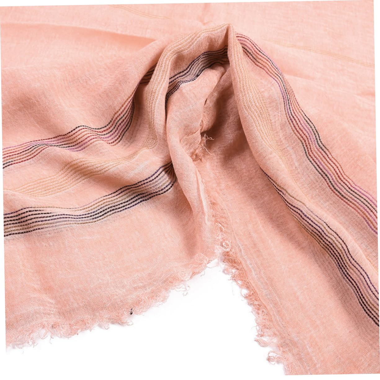Sciarpa a Righe 2 Pezzi in Cotone, Foulard Moda Unisex | Beige e Rosa, Protezione Solare, Adatta per Mare e Viaggio, Stile Versatile per Tutte le Stagioni