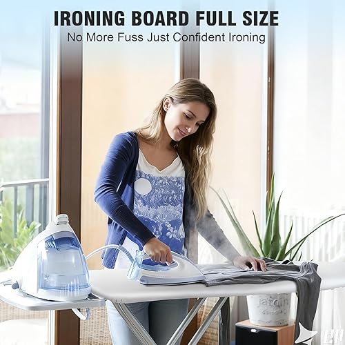 Miniatura 5 de oleaf Ironing Board with Cover and Thicken Pad 43 x 13 Height Adjustable Full Size Foldable Iron Board with Iron Rest, Stable Steel Legs, Metal
