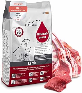 PLATINUM - Adult Lamb Dog Food Made from Meat Juice Cooking - 5 kg Dog Food Dry Nutrient Rich Like BARF - Especially Tasty Dry Dog Food for Small and Large Dogs - Tested in Germany product image