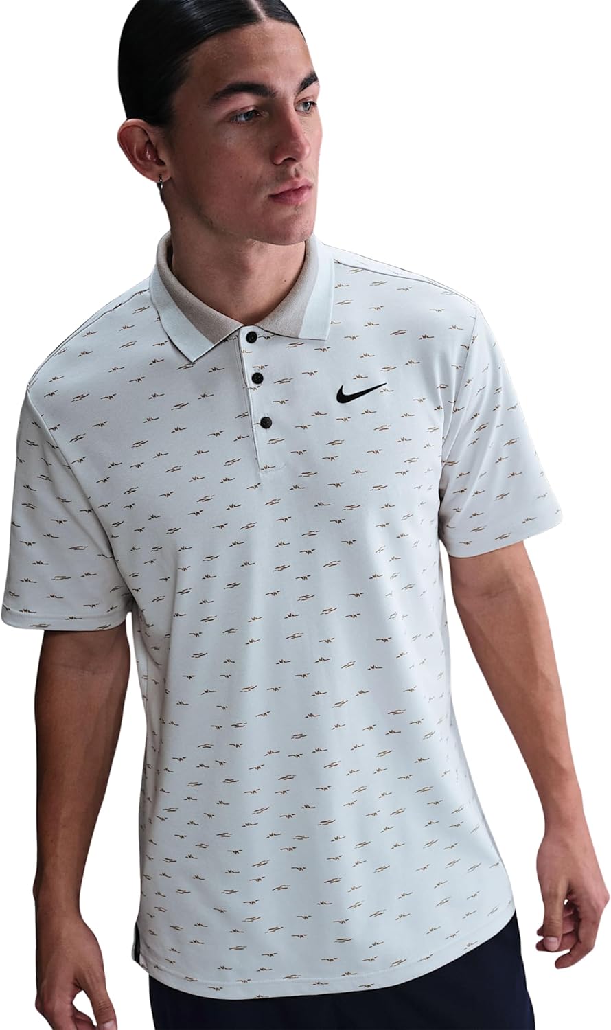 Nike Golf Dri-Fit Tour Micro Print Shirt Photon Dust 025
