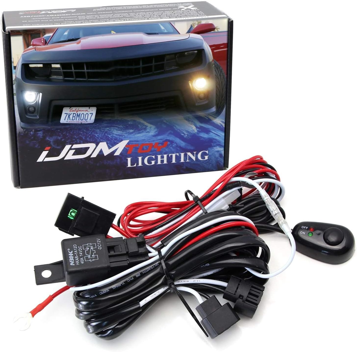 iJDMTOY 5202/H16 Relay Wiring Harness Kit for Automotive Fog/Driving Lamp