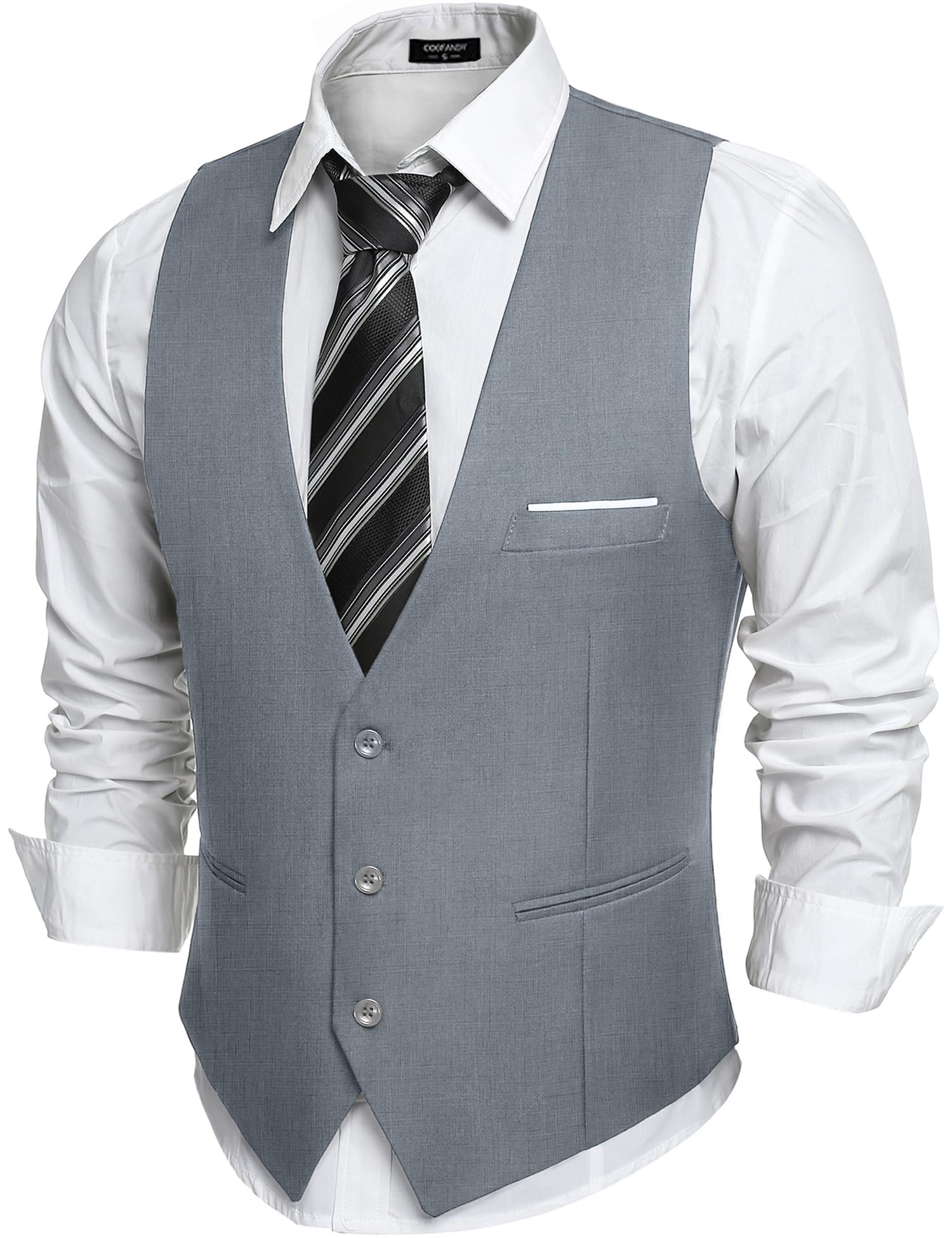 Men's Suit Vest Slim Fit Formal Dress Waistcoat Casual Business Vests for Suit or Tuxedo