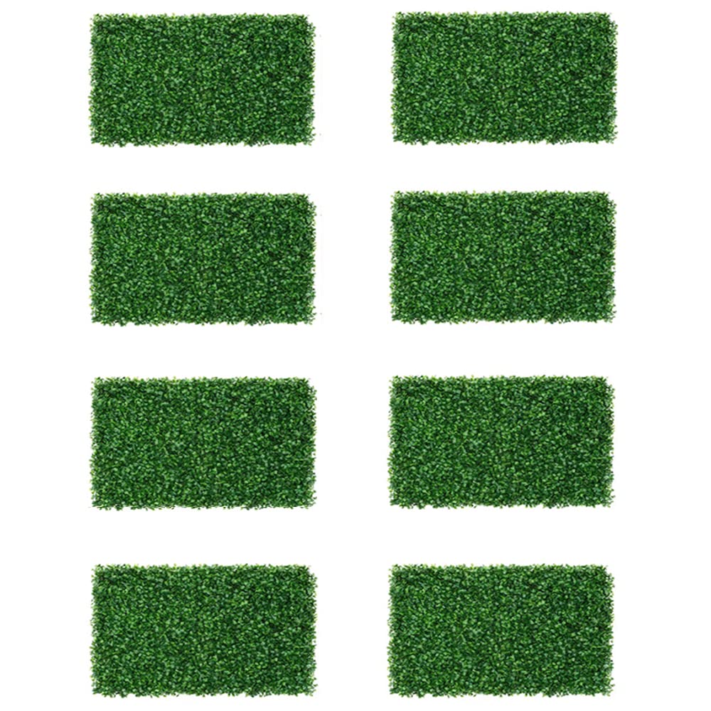 Artificial Grass Wall Panel Artificial Boxwood Panels Topiary Hedge Plant, Faux Hedges Fence and Faux Ivy Vine Leaf Decoration Wall Panels as Greenery Backdrop,40x60cm. (8 Pcs)