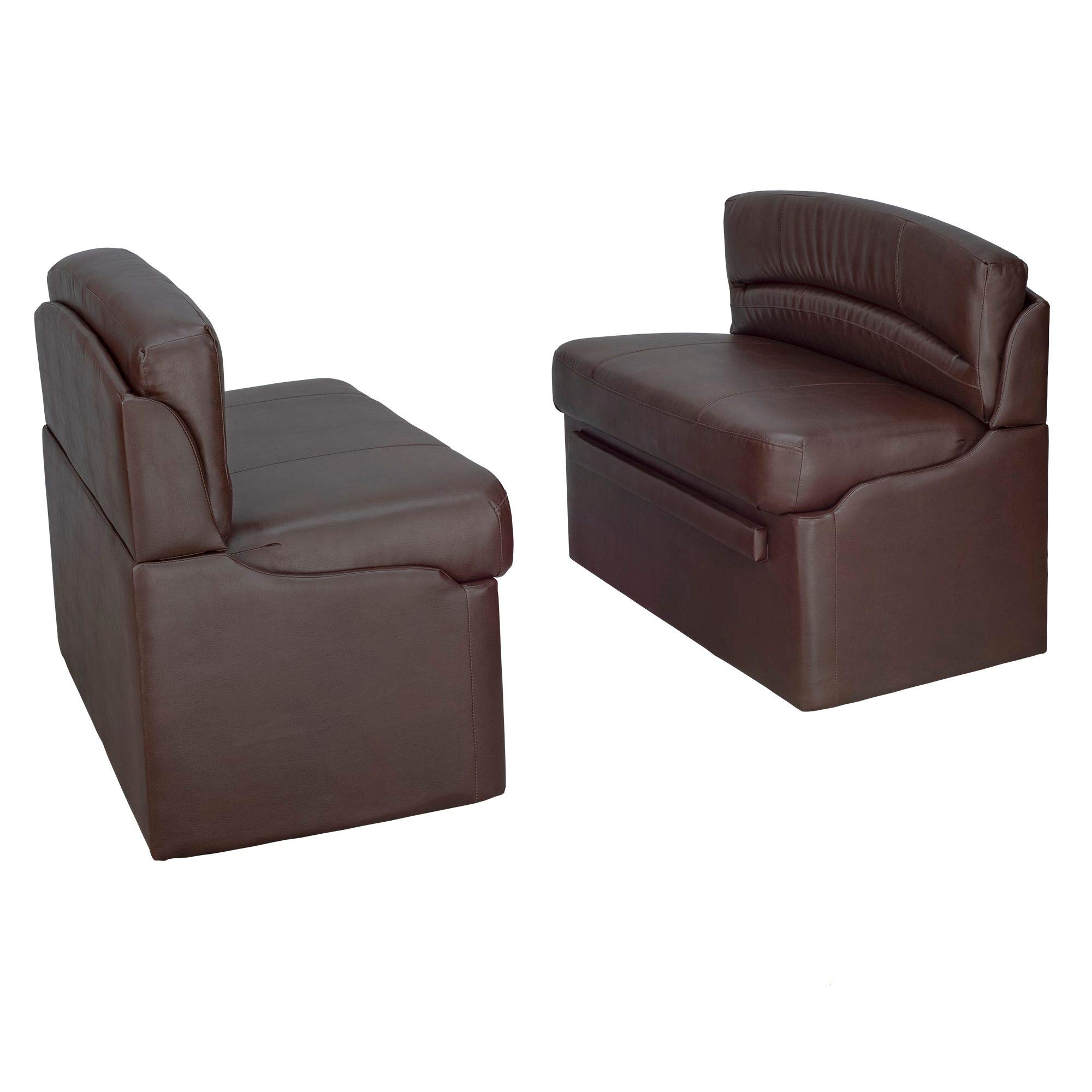 RecPro Charles 44" RV Dinette Booth with Storage | Converts to Bed with Memory Foam (Mahogany, 2)