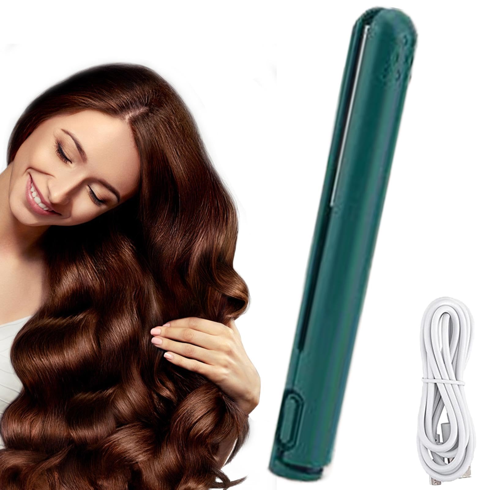 Mini-Duals Purpose Curling Iron 2-in-1 Portable Curling Wand and Flat Iron Cordless Hair Straightener for Travel Curling Wand