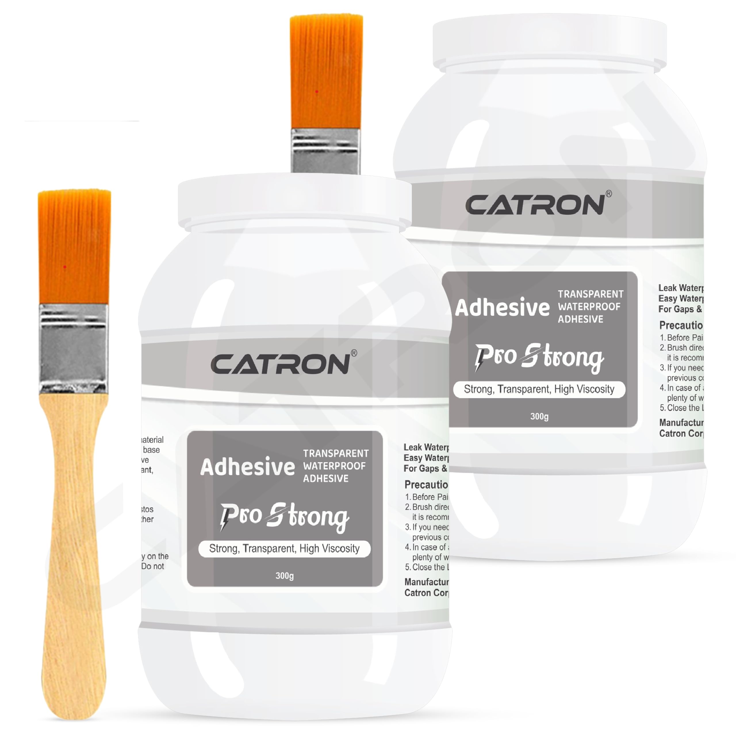 Catron 2 Crack Seal Glue with Brush | 600 gm Transparent Waterproof Epoxy Resis ProStrong for Roof water Leakage, Glass Waterproofing, Pipes,Tiles
