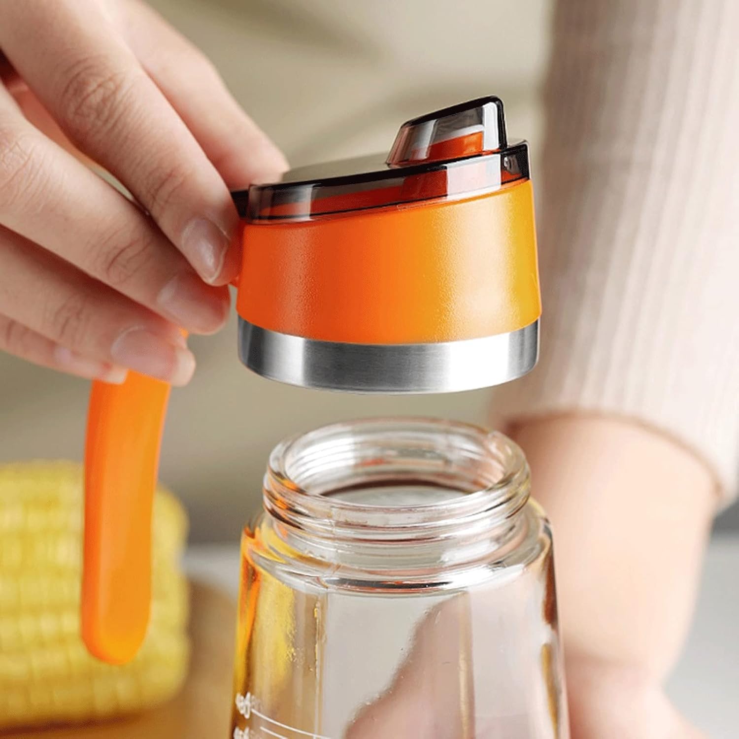 Oil Reinforced Glass Oil Premium 500ml Vinegar Container Kitchen Soy Sauce Fashion Glass Vinegar Storage(Black)