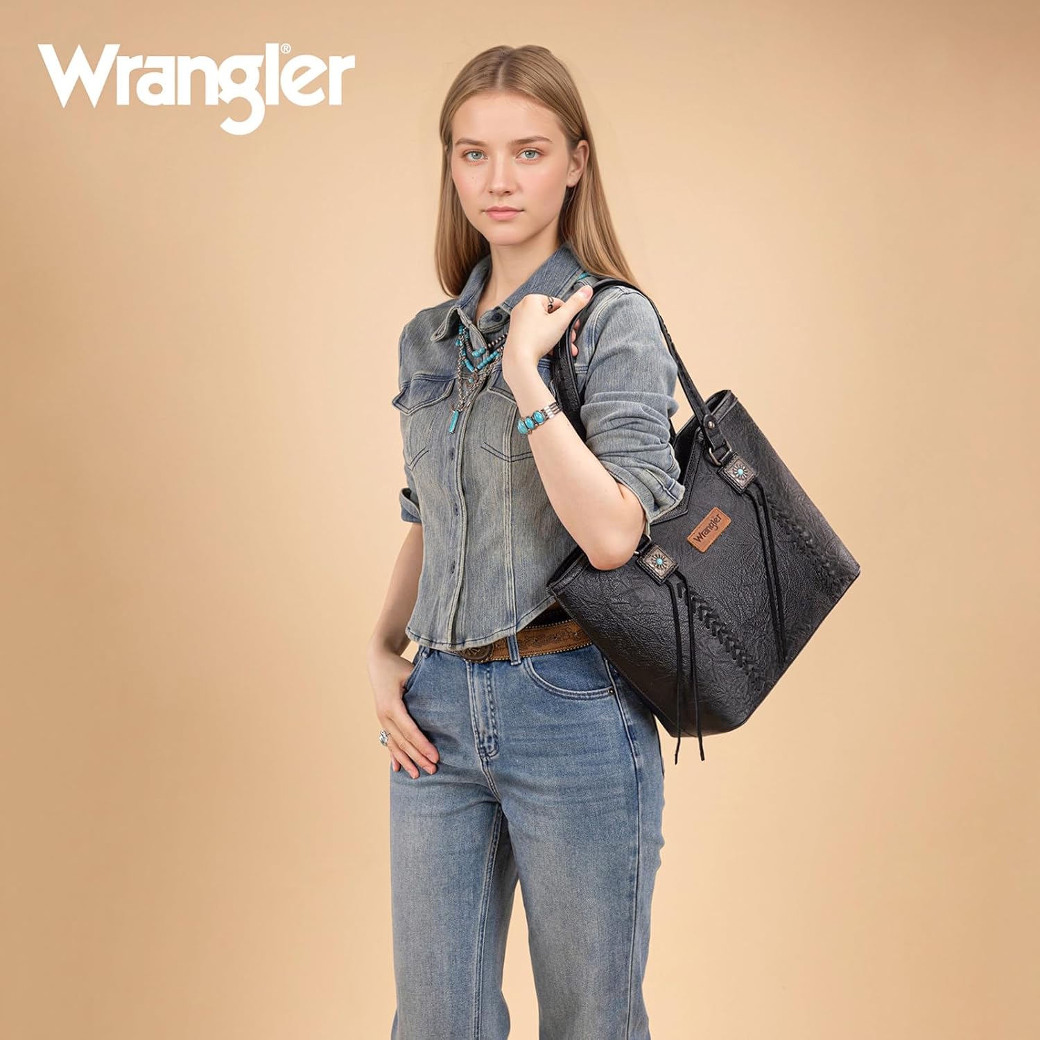 Montana West Wrangler Tote Bag for Women Top Handle Ladies Shoulder Bags - Image 2