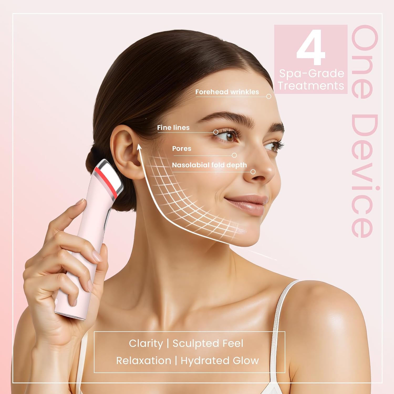 Face Lift Device 8 in 1 Skin Lifting Beauty Massager, LED Light Therapy for Wrinkles, Fine Lines, Korean Skin Care, Spa-Grade Facial Massager Lifting & Firming Facial Sculpting Tool