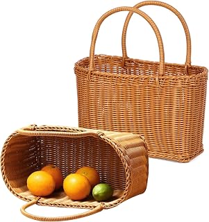 Shopping Basket Braided, Mushroom Basket, Willow Basket, Boo Basketball, Rattan Straw Basket Picnic Basket, Flower Basket, Vegetable Basket, Fruit and Vegetable Basket, Elegant Practical (Small)