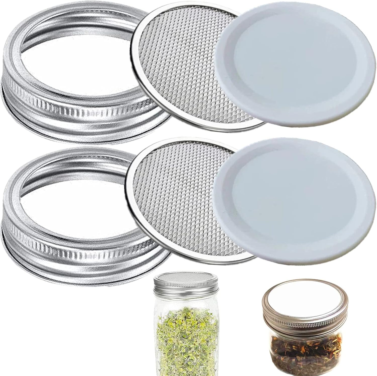 Mason Jar Sprouting Lids Wide Mouth 316 Stainless Steel