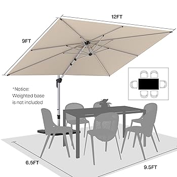 Amazon.com : paramondo Patio Umbrella, 9' X 12' Outdoor