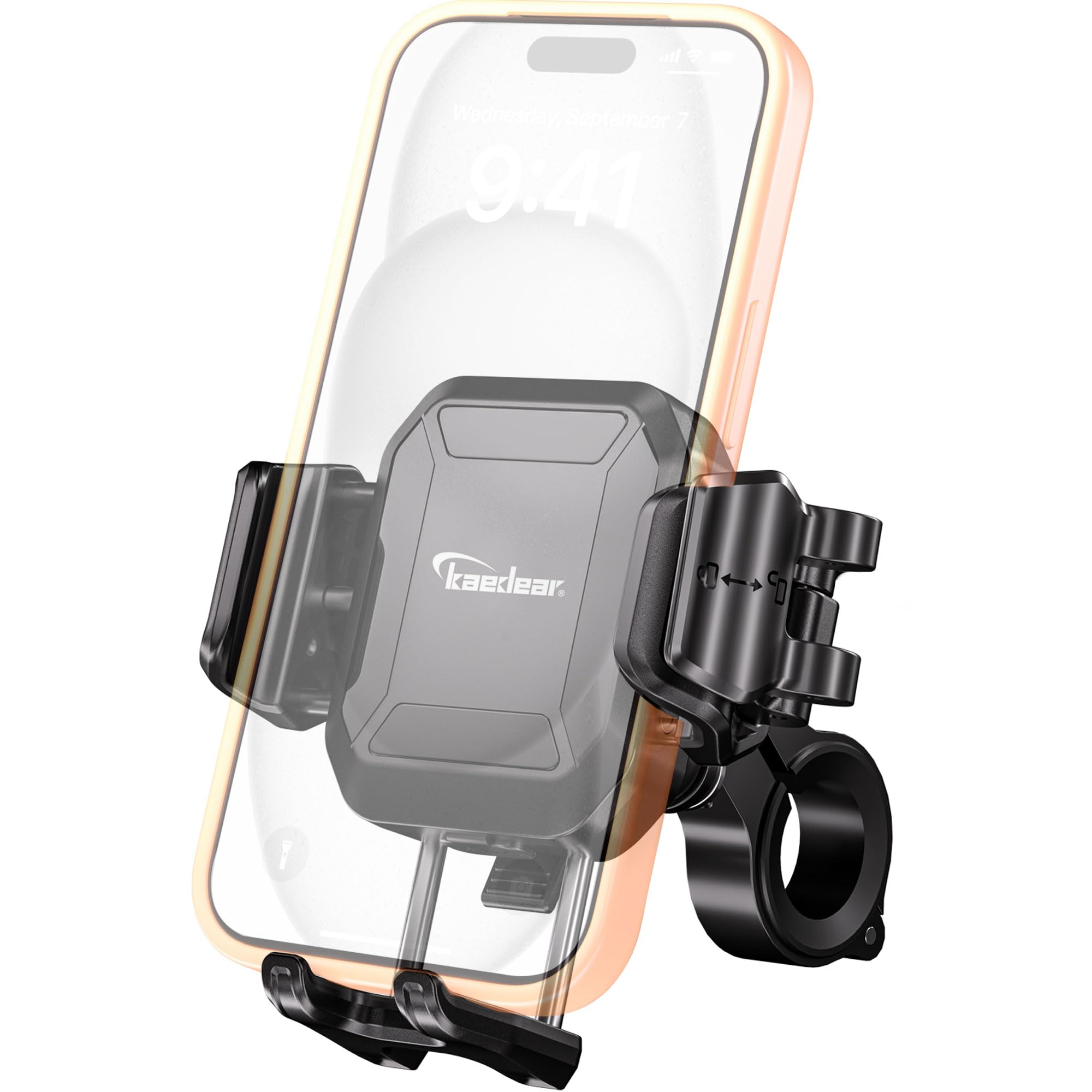 Kaedear(カエディア) バイク スマホホルダー エアーマウント 振動吸収 KDR-M33C-BK (17mmボール/振動吸収/ブラック)